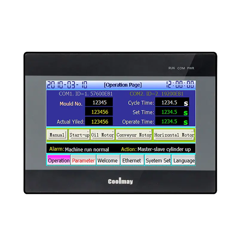 Coolmay 7 Inch Industrial Integrated All in One Machine Combo Display Modbus LCD Touch Screen Panel Controller PLC HMI