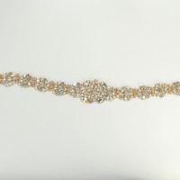 Vente en gros YUGU YG-F014 – Applique à coudre personnalisée en strass or rose avec cristaux, double contrôle qualité, échantillon rapide