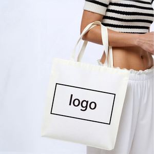 Custom Logo High Quality Cotton Shopping <b>Bag</b> Printed Recyclable Fashionable Canvas <b>Satchel</b> Eco-friendly Natural Tote <b>Bags</b> - Product Image 2