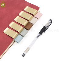 Clip à stylo en cuir PU fait main, clip à stylo en métal, porte-stylo en acier inoxydable, porte-papier pour carnet, cadeaux de bureau pour les enseignants
