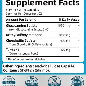 Complément Personnalisé Glucosamine Chondroïtine avec MSM et Curcuma pour la Santé des Adultes – Capsules de Glucosamine Chondroïtine - Product Image 2