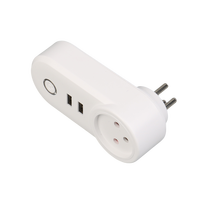 Prise intelligente WiFi Tuya Smart 16A, prise électrique avec 2 ports USB, prise de courant israélienne, chargeur de téléphone, minuterie, commande vocale Alexa Google