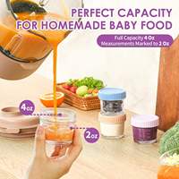 Bocaux en verre de qualité alimentaire de 4 oz pour aliments pour bébés, empilables, réutilisables, avec couvercles, pour yaourt, flocons d'avoine, préparation de repas