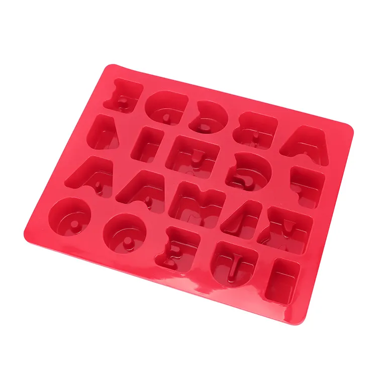 Custom Shape Multicolor Silicone 20 Cavity Letter Silicone Cake Baking Molds for Bundt Cake Cupcake Muffin Coffee Cake Pudding