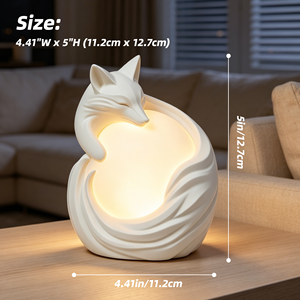 Lampada Notturna LED a Forma di Volpe Riccioluta Stampata in 3D, Luce Calda e Soffusa, Lampada da Tavolo per Camera da Letto, Illuminazione Ambientale Decorativa a Forma di Animale, Regalo - Product Image 2