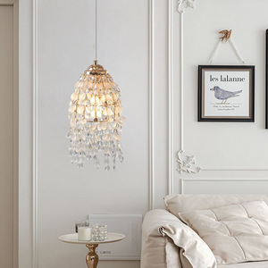 Lustre en cristal de style pastoral français pour chambre, salle à manger, bureau, villa, petite lampe de chevet, design pétale, <span class=keywords><strong>suspension</strong></span> LED - Product Image 3
