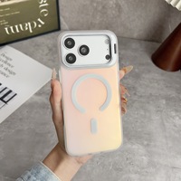 Coque de protection tendance pour appareil photo, nouveau design, avec bords en TPU et supports de caméra, étuis magnétiques givrés pour iPhone 17 Pro Max