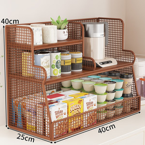Multi Layer Desktop Storage <b>Rack</b> 30x25x40cm Metal Mesh Organizer For <b>Kitchen</b> Office Living Room Food Sundries Storage - Product Image 2