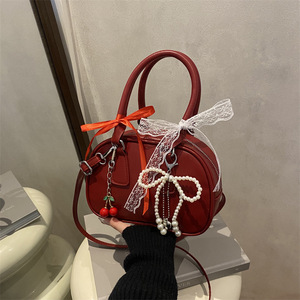 Bolso Bandolera Mini Retro de Nuevo Estilo, Primavera Verano, Dos Correas, Cierre de Cremallera, Impermeable, PU, Portátil, Pequeño, Cuadrado, con Lazo de Encaje - Product Image 3