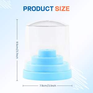 Caja de bandeja de remojo de <span class=keywords><strong>uñas</strong></span> de estilo francés <span class=keywords><strong>azul</strong></span>, herramientas de manicura de plástico con tijeras, pinzas, organizador de brocas, para limpiar arte de <span class=keywords><strong>uñas</strong></span> - Product Image 5