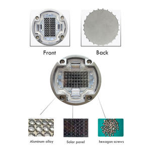 Luz solar de pavimento de forma redonda marcadores de pernos de carretera LED Luz de muelle solar intermitente incrustada il300 4 vías G105 pernos de carretera solares - Product Image 5