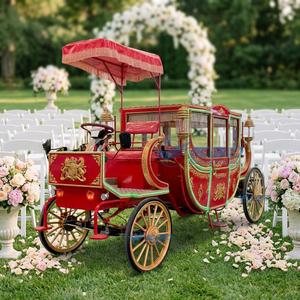 Nouvelle Arrivée : Calèche Royale Électrique Rouge pour Mariage, Transport Spécial - Product Image 1