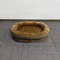 Lit pour animaux de compagnie universel très vendu, lit pour chien en velours arctique luxueux, doux et confortable, lit ovale pour grands chiens