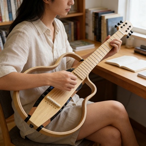 Guitarra Clásica Profesional, Duradera y Silenciosa, con Cuerdas de Nylon y Pastilla Piezoeléctrica, Portátil para Músicos, Viajes y Escenarios - Product Image 2