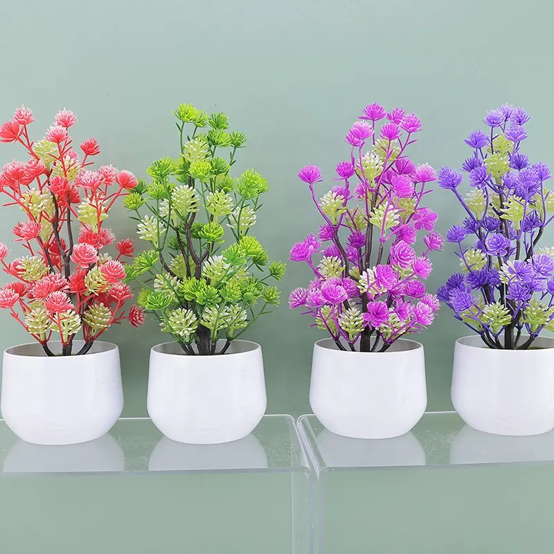 Yapay çiçek oturma odası dekorasyon ev dekorasyon plastik bitki bonsai yapay yeşil bitki Nordic küçük saksı bitkileri