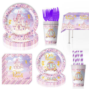 <span class=keywords><strong>Mantel</strong></span> de fiesta de <span class=keywords><strong>cumpleaños</strong></span> para niños con tema de Castillo púrpura moderno y suministros de Decoración de <span class=keywords><strong>cumpleaños</strong></span> para bebés recién llegados - Product Image 4