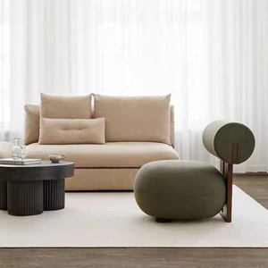 Sillón Individual Moderno con Estructura de Madera Maciza y Tapicería de Tela para Sala de Estar de Hotel o Muebles para el Hogar, Muebles Sencillos e Informales para Dormitorio - Product Image 3