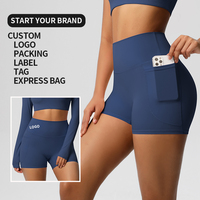Shorts de sport taille haute pour le contrôle du ventre - Short de yoga et de cyclisme compressif pour femme avec poche