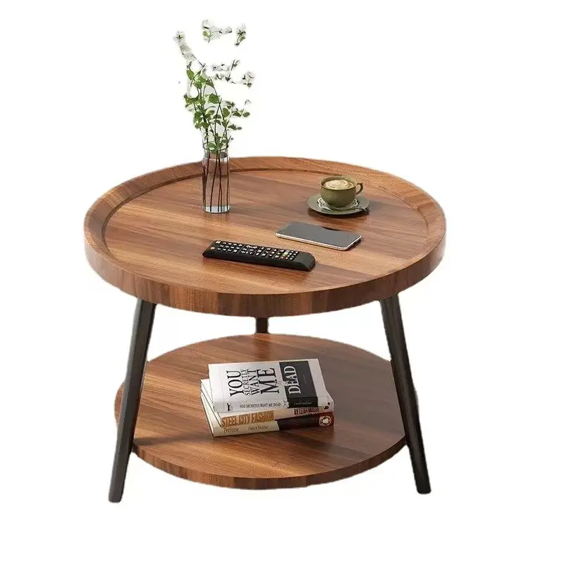 モダンなミニマリストと絶妙な円形のコーヒーのリビングルームの家具、木製のベッドトップ、売れ筋のミニサイドテーブル