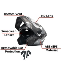 Casques de moto rabattables de haute qualité Protection des oreilles amovible Matériel ABS Personnaliser Expédition en 15 jours
