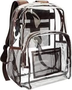 Customised Waterproof School <b>Backpack</b> With Zipper Closure Transparent PVC Cute Travel Shoulder Bag for Students Unisex - Product Image 3