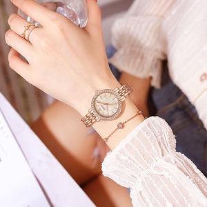 NIBOSI 2555 Mineral Glass Mirror Fashion Stainless Steel Ladies Quartz Watch Customize Logo Small Dial Diamonds Women <b>Wristwatch</b> - Product Image 5