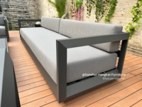 Canapés de jardin modernes Hangkai, mobilier d'extérieur, ensemble de canapés de patio, ensemble de canapés de jardin en aluminium thermolaqué
