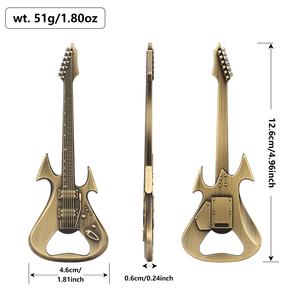 <span class=keywords><strong>Guitare</strong></span> Design Personnalisé Bronze Métal Ouvre-Bar Décoratif Unique Ouvre-Bouteille Fait Main pour Cadeaux de Fête Faveur - Product Image 2