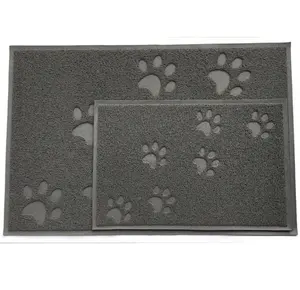 Eco friendly Phthalate BPA Free PVC pet mat kitty Cat litter mat trapping clean floor carpet underground palace