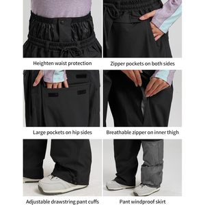 Pantalons de ski et de snowboard imperméables et respirants pour hommes et femmes, coupe ample, 5 poches, 15K imperméables, 10K respirants, coupe-vent - Product Image 5