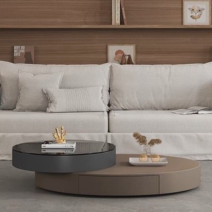 Mesa de centro giratoria ovalada de madera duradera minimalista de lujo italiano 2025 moderna para muebles de comedor y sala de estar para el hogar - Product Image 2