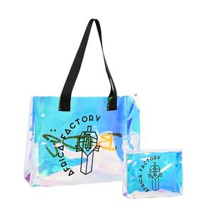 Bolsas de Compras de PVC Holográficas con Asa de PVC y Logotipo Personalizado, Bolsas de Plástico Holográficas, Bolsas de PVC Impermeables - Product Image 3