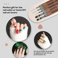 Kit de pinceaux professionnels pour nail art en acrylique, manucure, ronds, ovales, plats, ombrés, personnalisés, en nylon et bois de santal