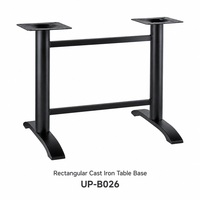 Pied de table de restaurant commercial en fonte noire mate, colonne en acier, tige filetée réglable, 14,5 kg, prix DDP USA