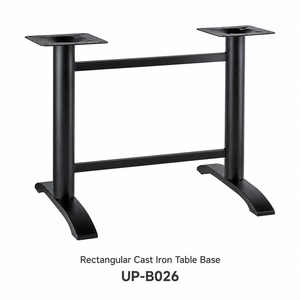 Pied de table de restaurant commercial en fonte noire mate, colonne en acier, tige filetée réglable, 14,5 kg, prix DDP USA - Product Image 5