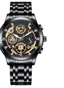 Reloj de pulsera de cuarzo para hombre, nuevo accesorio de pulsera resistente al agua <span class=keywords><strong>con</strong></span> <span class=keywords><strong>calendario</strong></span> de Tourbillon y Luna y estrellas - Product Image 6