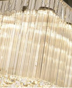 Yw-Nhà Tối Giản LED Chiếu Sáng Mận Hoa Ống Pha Lê Trần Với Hình Chữ Nhật Thép Không Gỉ Pha Lê Bóng Cho Phòng Khách - Product Image 2