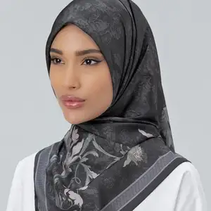 Nieuwe Ontwerpen Custom Gedrukt Stain Zijde Premium Hijab Tudung Bawal Maleisië Hot Verkoop Hijab Leverancier