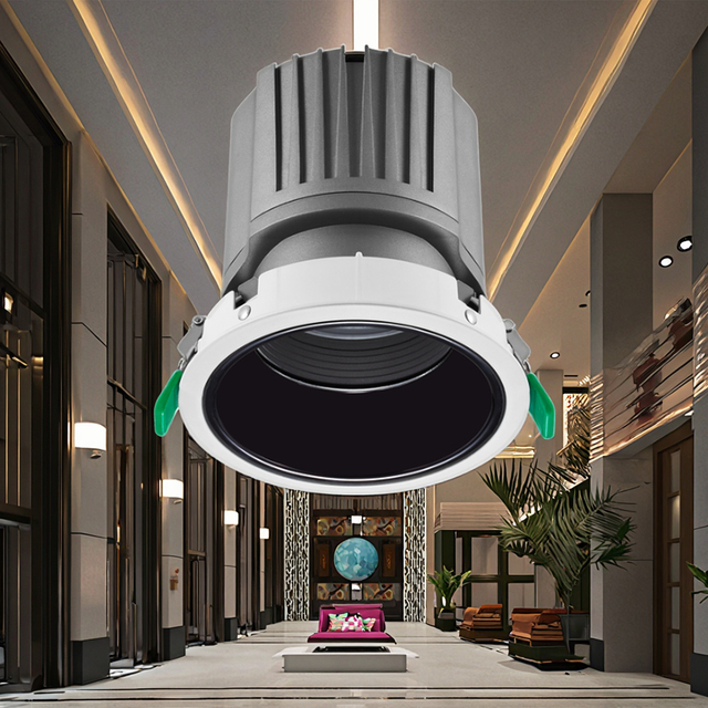 30W 35W COB Dimmable Aluminum Modern Hotel Use IP44 Rated Indoor Adjustable Recessed LED Downlights
