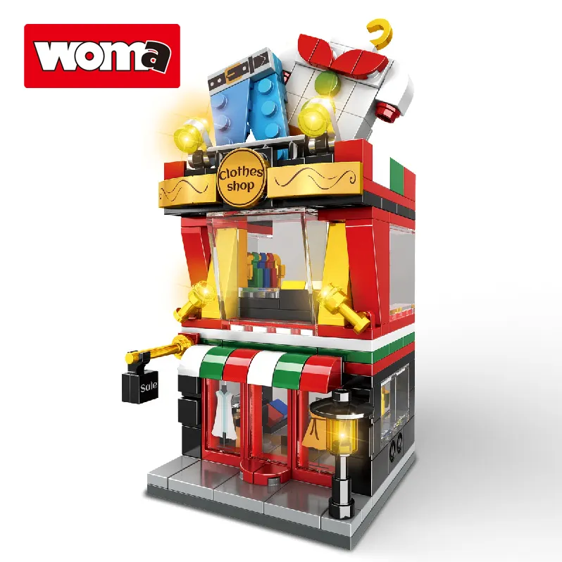 WOMA TOYS-bloques de construcción de tienda para niñas, juguetes de bloques de construcción de modelo propio, gran oferta, regalo de moda Metropolitano, caja de plástico, juego de bloques Unisex, 1 caja