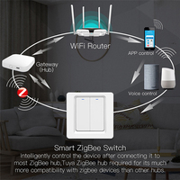 Interruptor de Luz Zigbee 3.0 de 1/2/3 Vías, Estándar Europeo, Sin Capacitor, Un Solo Neutro, Universal, Compatible con Alexa y Google Home