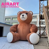 Ours en peluche gonflable d'ours gris gonflable de 4m pour la décoration d'étape