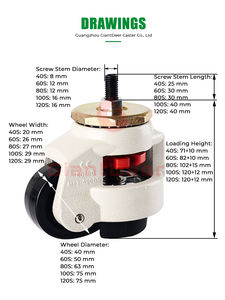 Profession elle werksseitige industrielle Fuß rolle mit Gewinde Nivel lier höhe Höhen verstellbares Lenkrad - Product Image 2