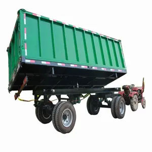 Remorque de ferme en fibre de carbone, véhicule de transport pour tracteurs à double axe 8 tonnes