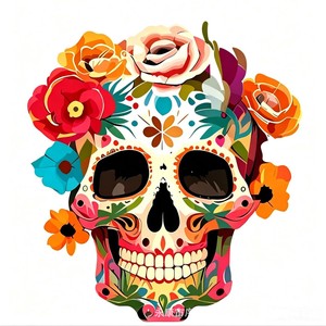 Letrero Colgante de Pared de Mujer de Azúcar con Rosa Roja para el Día de Muertos, Decoración de Puerta de Halloween, Adorno Festivo, Regalo - Product Image 5