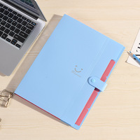 Pochette de classement suspendue A4 en PP/PVC noir/blanc à 5 couches, biseautée sur trois côtés, pour bureau/école