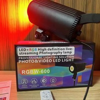 Lumière de photographie RGBW-600 100W RGB COB, 2700-6500K, 3 températures de couleur, lumière vidéo RGB, contrôle par bouton à distance pour studio vidéo