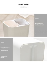 Poubelle pas chère de 15 litres, poubelle à double compartiment, logo personnalisé, poubelle en plastique avec couvercle, 2 compartiments, poubelle à double compartiment