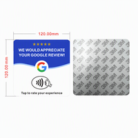 Support de table en acrylique personnalisé multilingue 13,56 MHz pour avis Google, compatible NFC213, 12 cm, en stock
