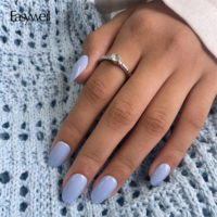 Easywell – Faux ongles en gel souple bleu, courts, ovales, en forme d'amande, en acrylique, personnalisables, à presser, vente chaude
